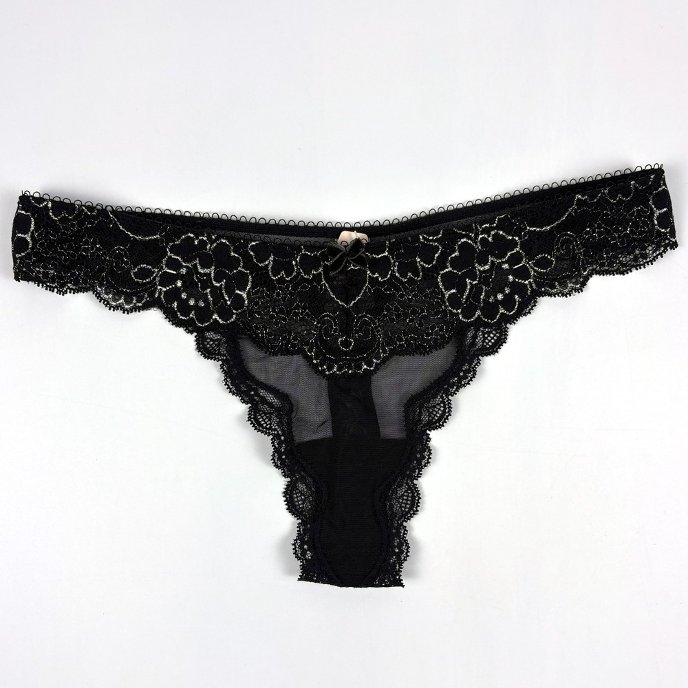 NWT VTG Y2K Victorias Secret Very Sexy Embroidered Lace V‎ String Low Rise Thong